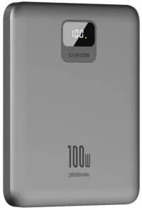 Фото: Батарея універсальна Canyon PB-2008 20000mAh 100W Dark Gray (CNE-CPB2008DG) № 3 | KTC