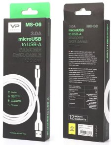 Кабель Veron MS06 Silicon AM / Micro USB 1m White