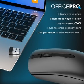 Миша OfficePro M175B Silent Wireless Black