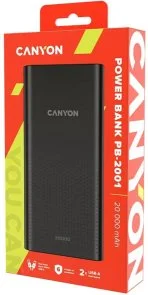 Фото: Батарея універсальна Canyon PB-2001 20000mAh 2.1A Black (CNE-CPB2001B) № 3 | KTC