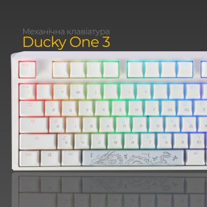 Клавіатура Ducky One 3 TKL Cherry MX Blue RGB ENG/UKR White (DKON2187ST-CUAPXPWWWSC1)