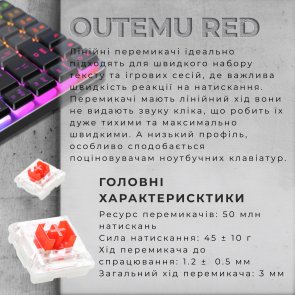 Клавіатура GamePro MK230R Red Switch Low Profile WL/BT/USB Dark Gray