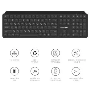 Фото: Клавіатура OfficePro SK680 Wireless Black № 6 | KTC
