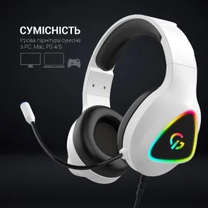 Фото: Гарнітура GamePro HS615 RGB White № 9 | KTC