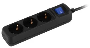Фото: Мережевий фільтр 2E U03ESM1.5BK 3/1.5m Black (2E-U03ESM1.5BK) № 3 | KTC
