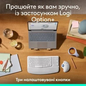 Фото: Миша Logitech Ergo M575S Trackball Wireless Off-White/Blue (910-007030) № 11 | KTC