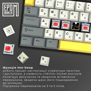 Клавіатура Epomaker EP64 Mulan Switch Hot-Swap RGB Black (EP64-B-M)