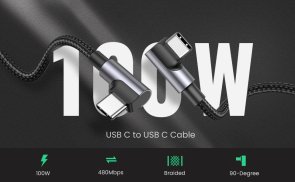 Кабель UGREEN US335 100W 5A Type-C / Type-C 1m Black (US335/70696)