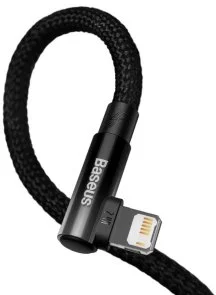 Фото: Кабель Baseus MVP 2 Elbow-shaped 2.4A AM / Lightning 2m Black (CAVP000101) № 4 | KTC