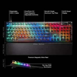 Фото: Клавіатура SteelSeries Apex Pro Gen 3 ENG/UKR Black (64660) № 4 | KTC
