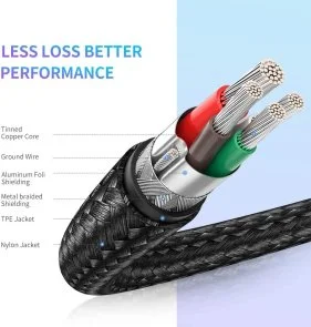 Фото: Кабель UGREEN US261 Round Cable Nickel Plating Aluminum 60W 3A Type-C / Type-C 0.5m Black/Gray (US261/50149) № 6 | KTC
