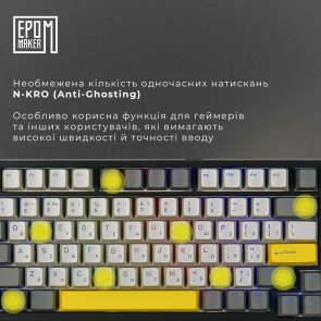  Клавіатура Epomaker TH80 SE Budgerigar V2 Switch Hot-Swap RGB WL/BT/USB Black (TH80-SE-B-BV2)