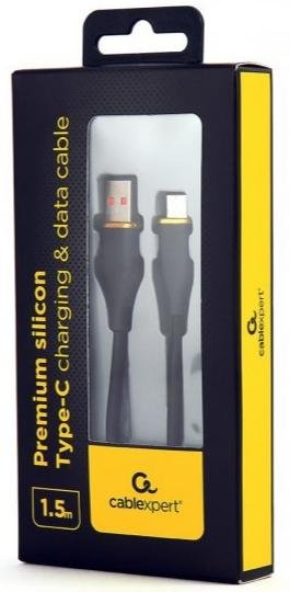 Кабель Cablexpert Premium 2.1A AM / Type-C 1.5m Black (CC-USB2S-AMCM-1.5M-BK)