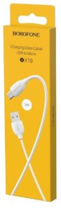 Кабель BOROFONE BX19 Benefit 2.4A AM / MicroUSB 1m White (BX19MW)