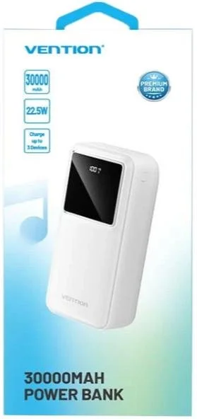 Фото: Батарея універсальна Vention 30000mAh 22.5W White (FHMW0) № 4 | KTC