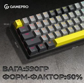 Фото: Клавіатура GamePro MK130G Pro Outemu Red Switch Hot-Swap RGB USB/WL/BT Black/Grey № 6 | KTC