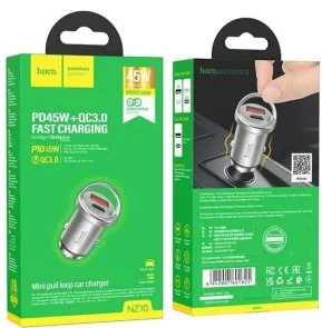 Фото: Автомобільний зарядний пристрій Hoco NZ10 Handy QC3.0 PD 45W Silver (6942007601825) № 7 | KTC
