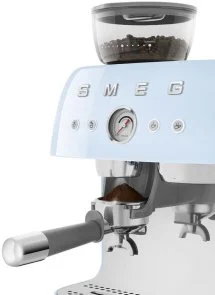 Фото: Ріжкова кавоварка Smeg Espresso coffee machine with grinder Pastel blue (EGF03PBEU) № 11 | KTC