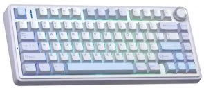 Фото: Клавіатура Aula F75 Gasket Greywood V3 Switch Hot-Swap PBT ENG/UKR White/Blue (6948391208633) № 2 | KTC