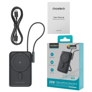 Фото: Батарея універсальна Choetech B735 10000mAh Magnetic Wireless 20W Black (B735-CCBK) № 4 | KTC