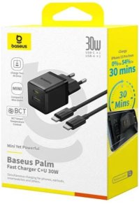 Зарядний пристрій Baseus Palm 30W Black with Type-C/Type-C (P1011160A113-01)