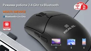 Фото: Миша Real-EL RM-460W Wireless Black (EL123200048) № 13 | KTC