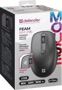 Фото: Миша Defender Feam MM-296 Wireless Black (52296) № 4 | KTC