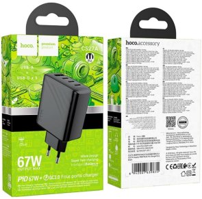 Зарядний пристрій Hoco CS27A Supply 67W Black (6942007639835)