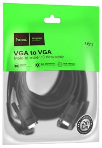 Кабель Hoco US11 VGA / VGA 2m Black (6942007628211)