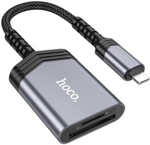 Кардрідер Hoco UA25 2in1 Lightning Metal Gray (6942007608855)
