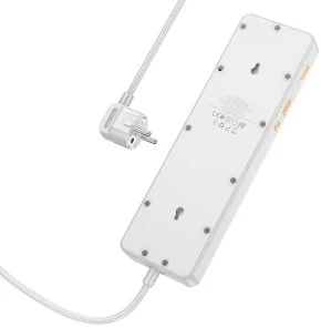Фото: Мережевий фільтр Hoco AC13A Talento 4xUSB 5/1.5m White (6942007607148) № 4 | KTC