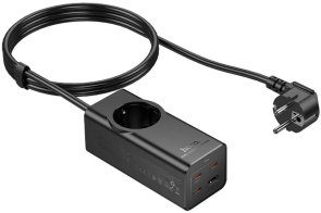 Мережевий фільтр Hoco NS9 Wisdom 4xUSB 1/2m Black (6942007638494)