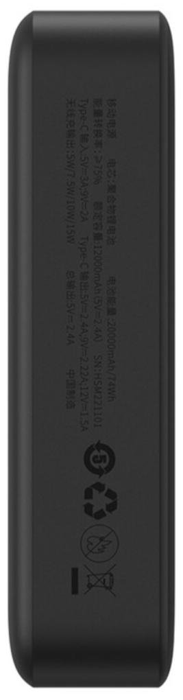 Батарея універсальна Baseus Magnetic Mini Wireless Fast Charge 20000mAh 20W Black (PPCX150001)