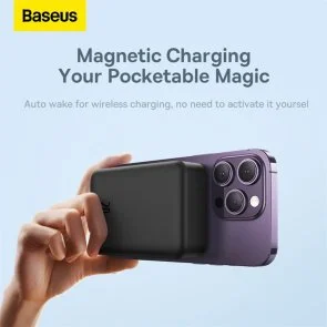 Фото: Батарея універсальна Baseus Magnetic Mini Wireless Fast Charge 20000mAh 20W Black (PPCX150001) № 14 | KTC