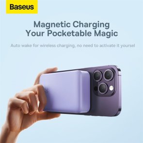 Батарея універсальна Baseus Magnetic Mini Wireless Fast Charge 20000mAh 20W Purple (PPCX150005)