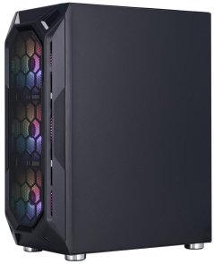 Корпус 1stPlayer X6-BK-4F1 Black with window