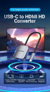Перехідник Vention TDEHB Type-C / HDMI Grey