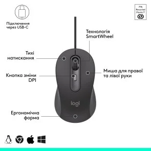 Фото: Миша Logitech Signature M520 for business USB Graphite (910-007511) № 6 | KTC