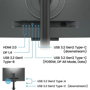 Фото: Монітор BenQ RD320UA Metallic Grey (9H.LMTLA.TBE) - 31.5" IPS / 3840×2160 / 60 Гц / Pivot / HAS № 23 | KTC