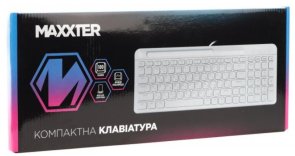 Клавіатура, Maxxter KB-01W-UA USB, White