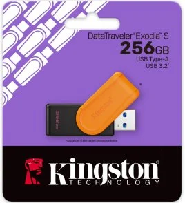 Фото: Флешка USB Kingston DataTraveler Exodia S 256GB Black/Orange (DTXS/256GB) № 3 | KTC