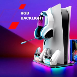 Підставка Canyon CS-51 RGB PS5 Charge White (CND-CSPS5W-1)