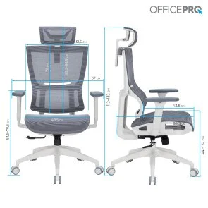 Фото: Крісло OfficePro Elegant OC660 White/Light Gray (OC660-W-LG-LG) № 15 | KTC