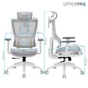 Крісло OfficePro Elegant OC660 White/Dark Gray (OC660-W-DG-DG)