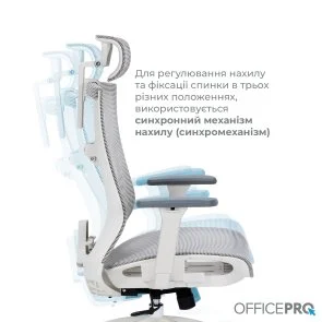 Фото: Крісло OfficePro Balance OC620 White/Ligth Gray (OC620-W-LG-LG) № 13 | KTC