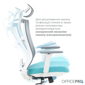 Крісло OfficePro Balance OC550-W-DG-BL White/Dark Gray/Blue