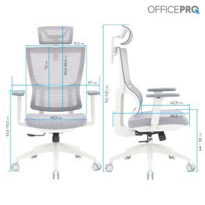 Крісло OfficePro Elegant OC600 White/Light Gray (OC600-W-LG-LG)
