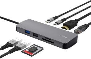 USB-хаб Trust Dalyx 8in1 Grey (25672)