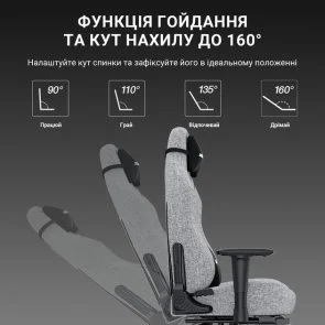 Фото: Крісло Anda Seat Luna Pro Size L Gray Fabric (AD18T-44-G-F) № 16 | KTC