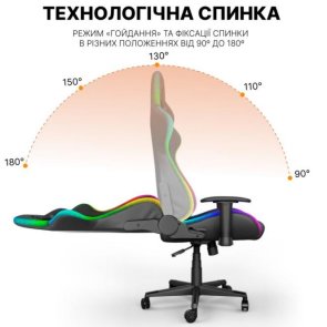 Крісло GamePro Hero RGB GC-700 Black (GC-700/2-Black)